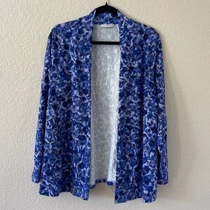 0304 - ISAAC MIZRAHI LIVE! Women’s M Print Open Front Cardigan